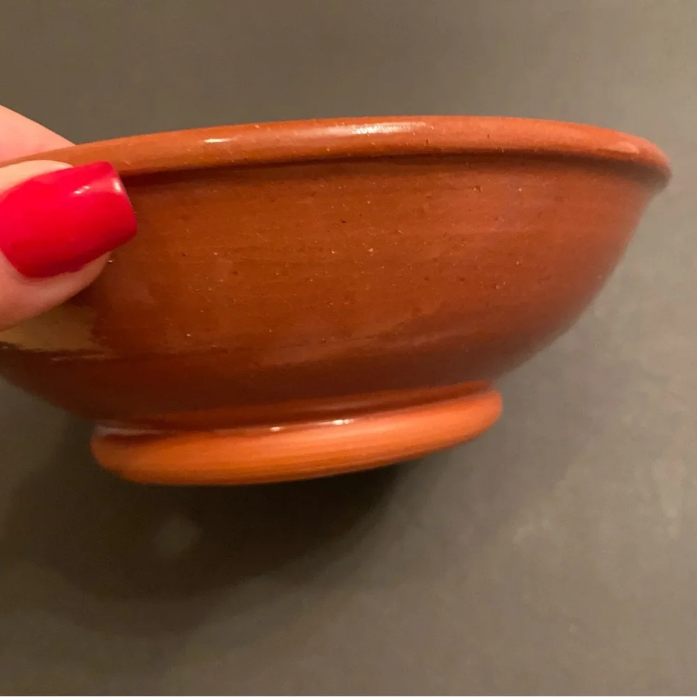 LIZ LAWRENCE STUDIO ART POTTERY TERRACOTTA BOWL HAND MADE MOUNTAIN PORCH HOME
